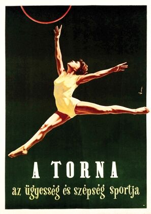 Dénes Vincze: Gymnastics is a sport of skill and beauty poster, 1954.