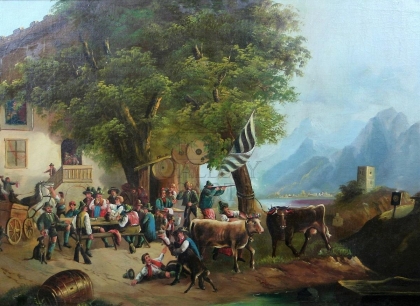 Friedrich Gauermann (1807-1862): Tiroli lövészek 1857. után ismeretlen művész