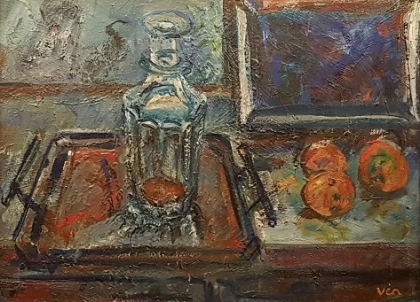 Emil Vén (1902-1984): Still life with glass